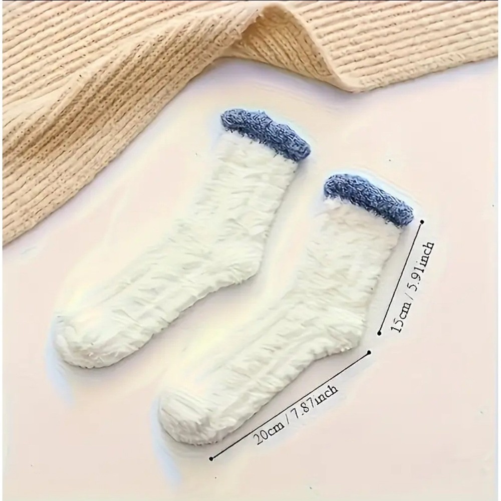 Fashion Fuzzy Thick Winter Socks One Size Colorful Pastel Bright 6 PACK‎ NEW - Picture 12 of 13